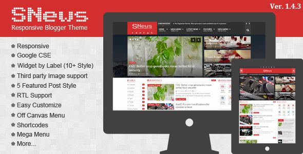 SNews v1.4.3 - News Magazine Responsive Blogger Theme