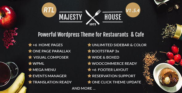 Majesty - Restaurant WooCommerce WordPress Theme ver 1.5.4