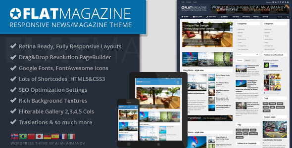 News Magazine FlatMagazine v2.0 Responsive WordPress Theme